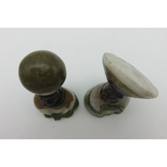 Small Stone Bust Set Colourful Hand Carved in Zimbabwe Africa 3.5" and 3.1" Tall - Picture 9 of 9